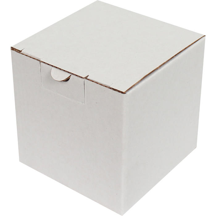 10,5x10,5x10,5cm Kilitli Kutu - 0,4 Desi Kutu - Tek Oluklu Kutu - Beyaz