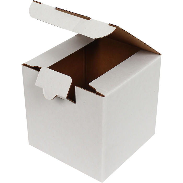 10,5x10,5x10,5cm Kilitli Kutu - 0,4 Desi Kutu - Tek Oluklu Kutu - Beyaz