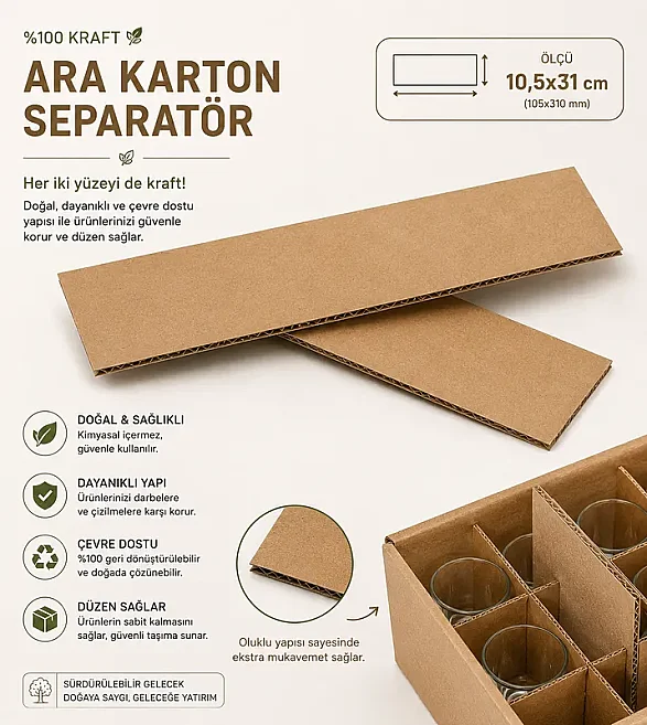 10,5x31cm Ara Karton Seperatör - 3