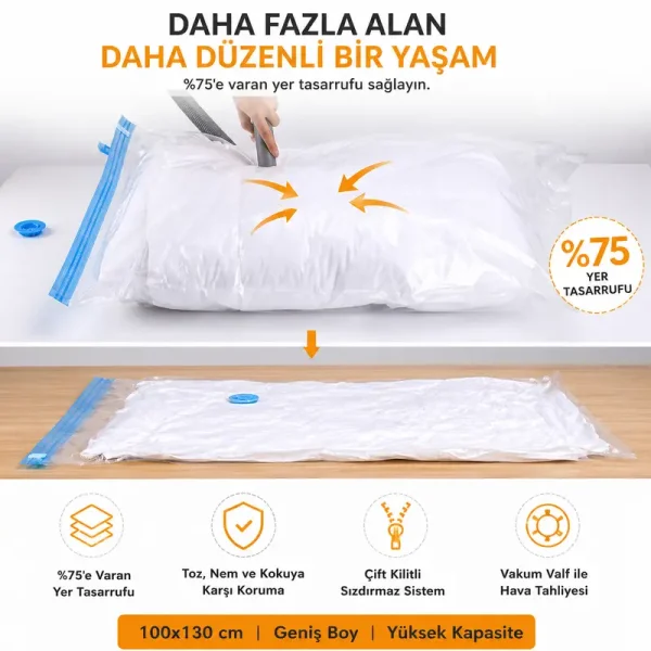 100×130 cm Vacuum Storage Bag - Kolicim (1)