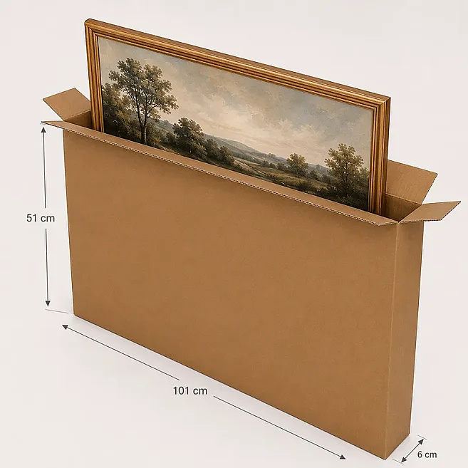 101x6x51cm Koli - 10 Desi Koli - Tek Oluklu Koli - Çerçeve Tablo Kolisi - 1