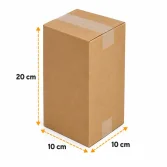 10x10x20cm Single Corrugated Box - Kraft - 2
