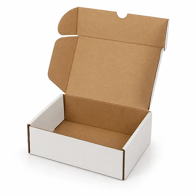 10x10x4,5cm Kilitli Kutu - 0,2 Desi Kutu - Tek Oluklu Kutu - Beyaz - 1
