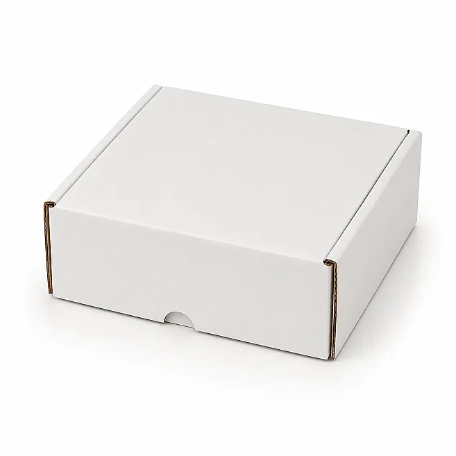 10x10x4,5cm Kilitli Kutu - 0,2 Desi Kutu - Tek Oluklu Kutu - Beyaz - 3