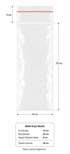 10x25+5cm OPP Bantlı Torba - 100 Adet - Kolicim (1)