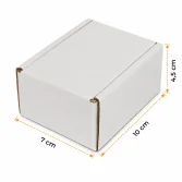 10x7x4,5cm Kilitli Kutu - 0,1 Desi Kutu - Tek Oluklu Kutu - Beyaz - 2