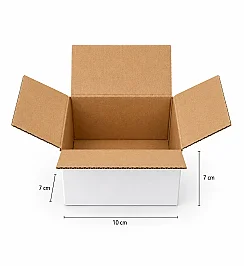 صندوق كرتون مموج مزدوج 10×7×7 سم - أبيض - 3