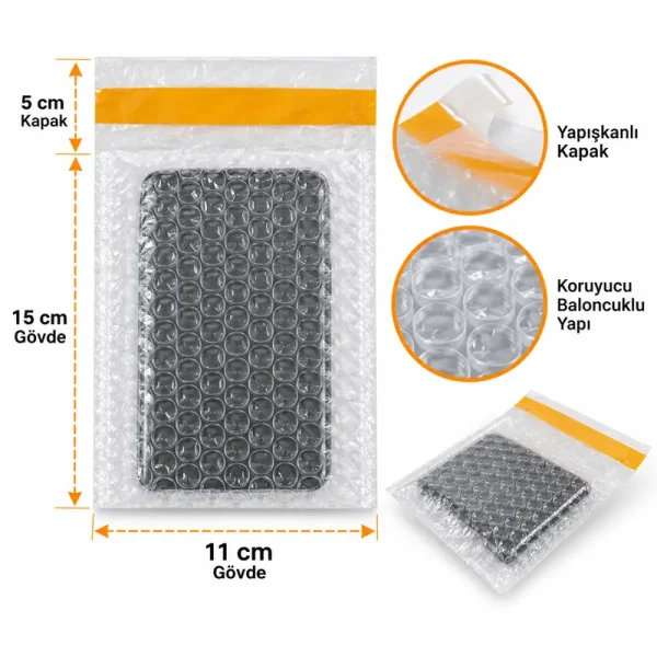 11×15+5 cm Bubble Mailer – Adhesive - 3
