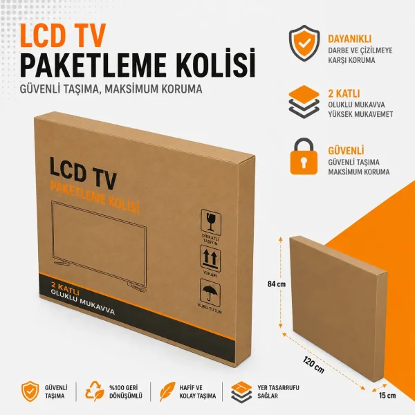 120x16x84cm LCD TV Box - Kraft - 3
