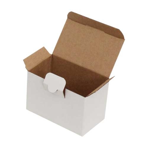 12x10x10,5cm Kilitli Kutu - 0,4 Desi Kutu - Tek Oluklu Kutu - Beyaz