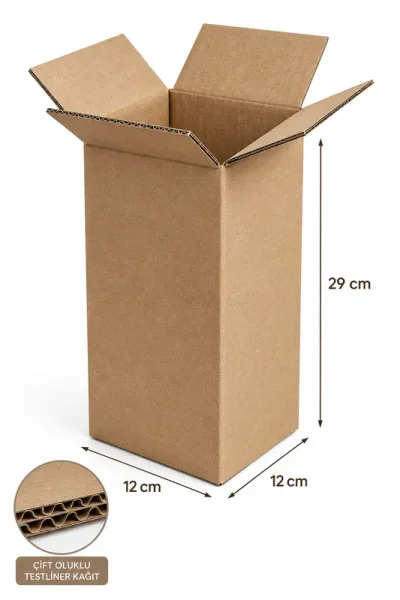 12x12x29cm Box - 1.4 Desi Box - Double Corrugated Box - Kolicim (1)