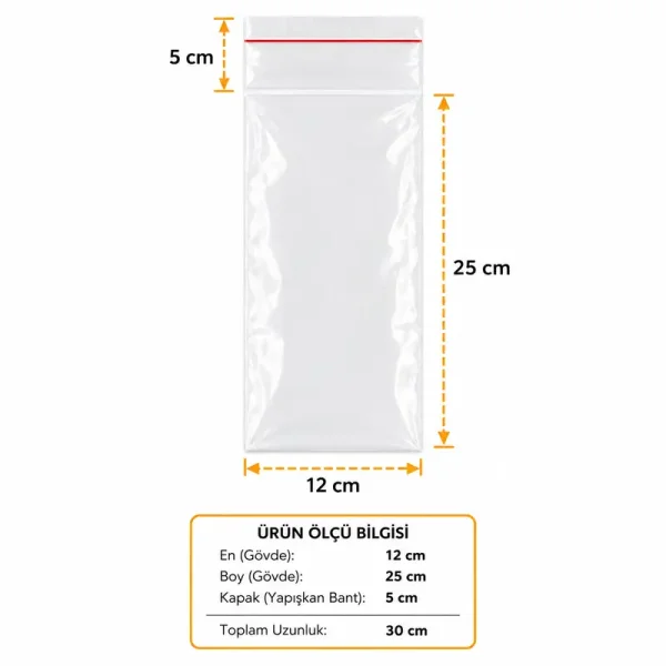 12x25+5cm OPP Bantlı Torba - 100 Adet - Kolicim (1)