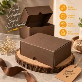 13x10x6 cm Colored Cardboard Box - Dark Brown - 2
