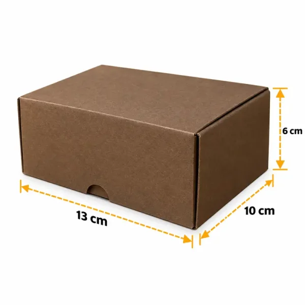 13x10x6 cm Colored Cardboard Box - Dark Brown - 3