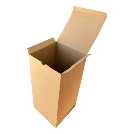 14x14x25cm Double Slotted Locked Box - Kraft - Thumbnail