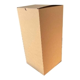 14x14x25cm Double Slotted Locked Box - Kraft - Thumbnail