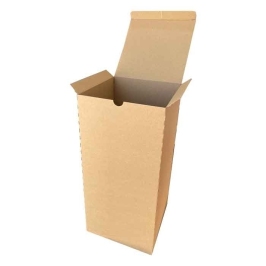 14x14x25cm Double Slotted Locked Box - Kraft - Thumbnail