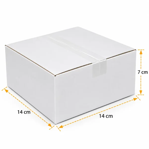 صندوق كرتون مموج مزدوج 14×14×7 سم - أبيض - Kolicim (1)