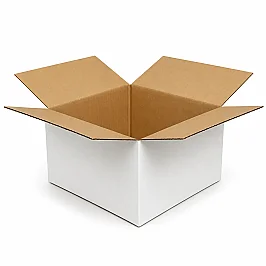 صندوق كرتون مموج مزدوج 14×14×7 سم - أبيض - 1