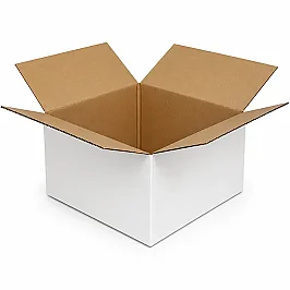 14x14x7cm Box - 0.5 Desi Box - Single Corrugated Box - White - 2