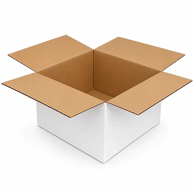 14x14x7cm Box - 0.5 Desi Box - Single Corrugated Box - White - 1