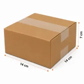 14x14x7cm Single Corrugated Box - Kraft - 2