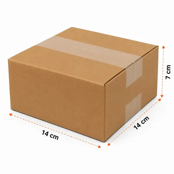 14x14x7cm Single Corrugated Box - Kraft - Kolicim (1)