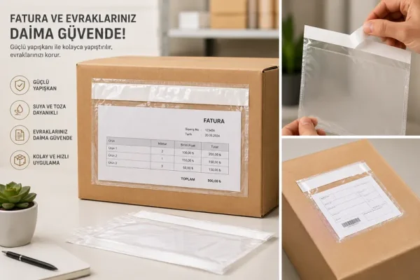 14x25 cm Adhesive Invoice Pocket - 250 Pieces - 3