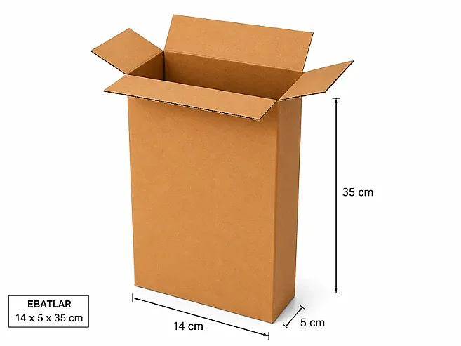 14x5x35cm Single Corrugated Box - Kraft - 4