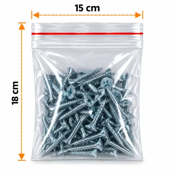 أكياس بلاستيكية بسحاب 15×18 سم – 600 قطعة - Kolicim (1)