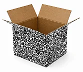 15x13x12cm Single Corrugated Black Shopping Patterned Box - 1