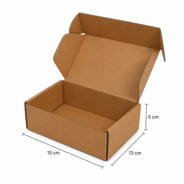 15x13x5cm Kutu - 0,5 Desi Kutu - Kilitli Kutu - Kraft - 3