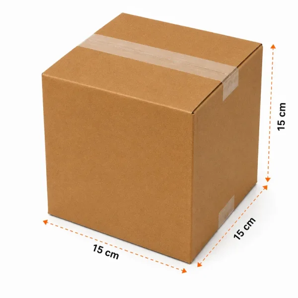 15x15x15cm Single Corrugated Box - Kraft - Kolicim (1)