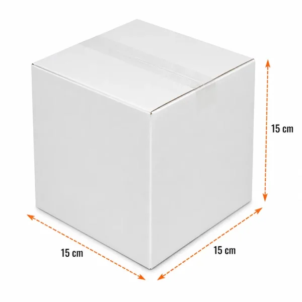 15x15x15cm Koli - 1.1 Desi Koli - Tek Oluklu Koli - Beyaz - Kolicim (1)