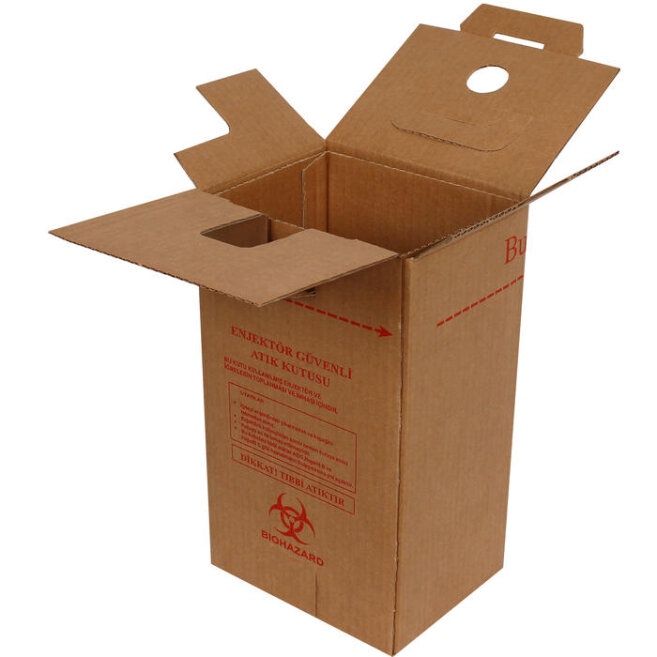 صندوق نفايات آمن للحاقنات مقاس 17*13*28.5 سم - كرافت - 1