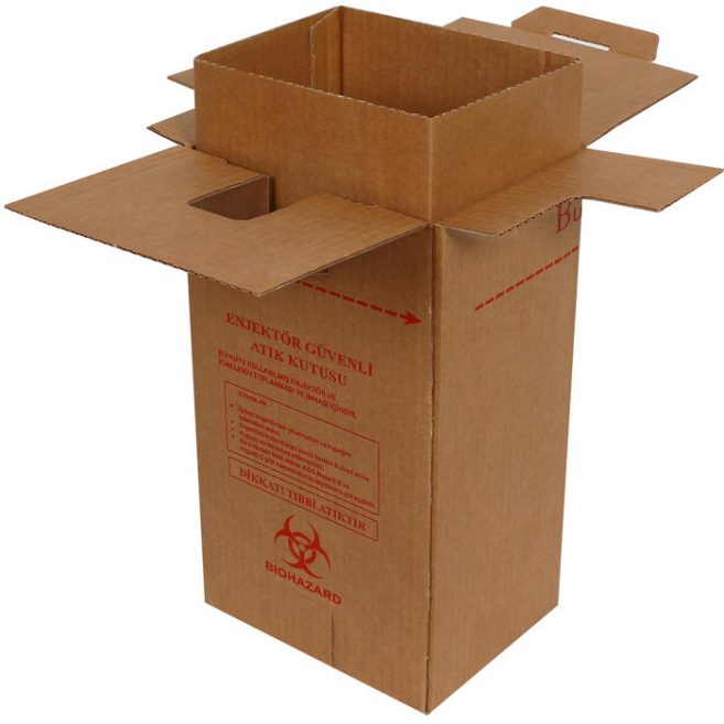 17x13x28.5cm Injector Safe Waste Box - Kraft