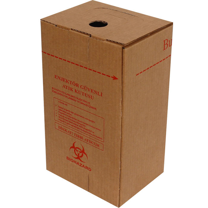 17x13x28.5cm Injector Safe Waste Box - Kraft