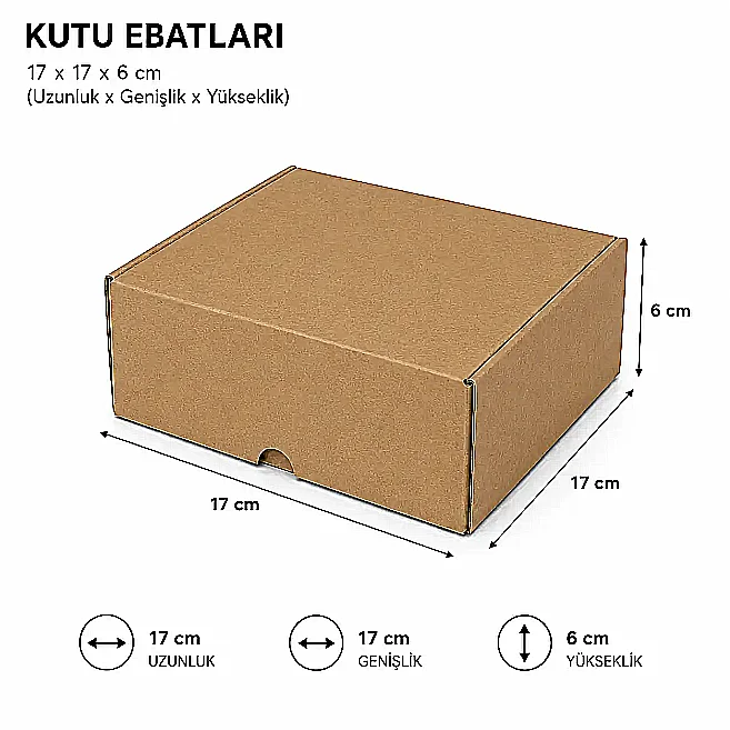 17x17x6cm E Ticaret Kutusu - 1 Desi Kutu - 4 Nokta Kutu - Kraft - Kolicim (1)