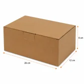 20x12x8cm Locked Box - Kraft - 2