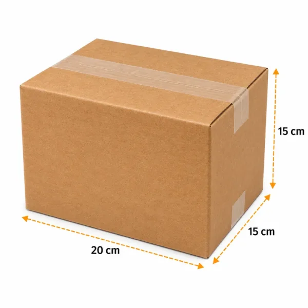 20x15x15cm Single Corrugated Box - Kraft - Kolicim (1)