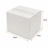 20x15x15cm Koli - 1,5 Desi Koli - Tek Oluklu Koli - Beyaz - 2