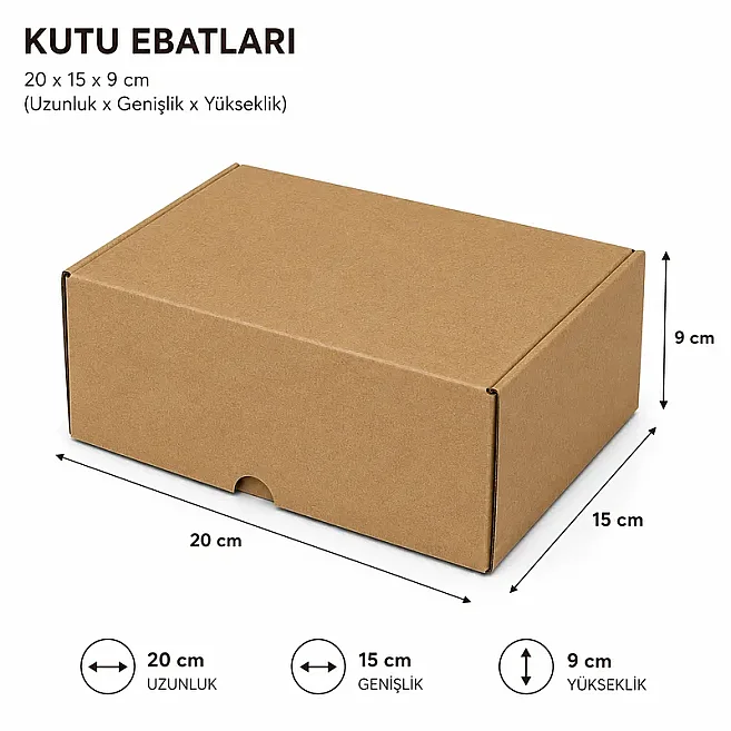 20x15x9cm E Ticaret Kutusu - 1 Desi Kutu - 4 Nokta Kutu - Kraft - Kolicim (1)
