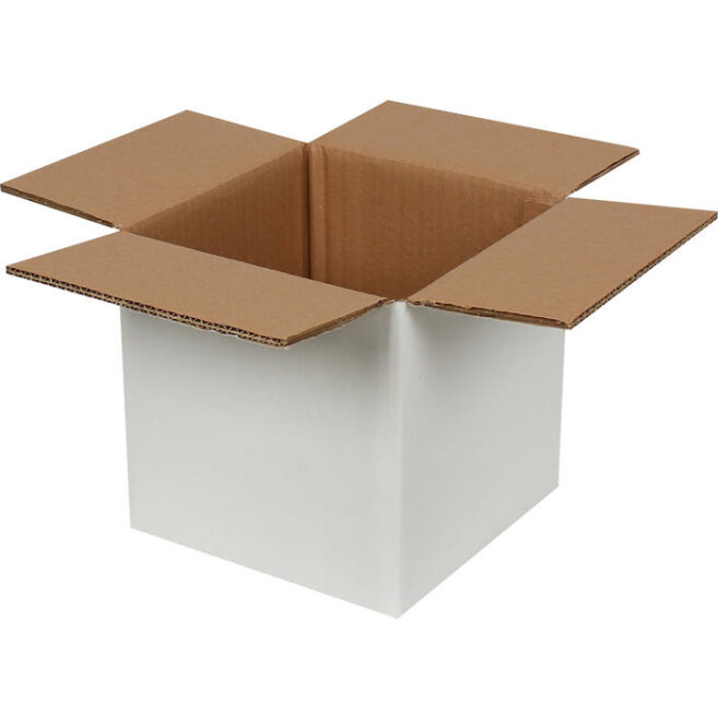 صندوق كرتون مموج مزدوج 20×20×20سم - أبيض - Kolicim