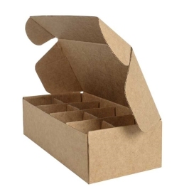 20x9.5x5.4cm Box - 0.3 Desi Box - Box with Compartment - Kraft - Thumbnail