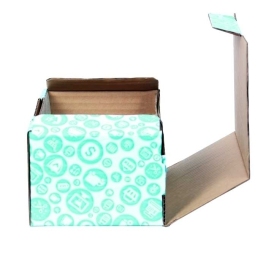 22,5x12x8cm Turquoise Patterned Box - Thumbnail