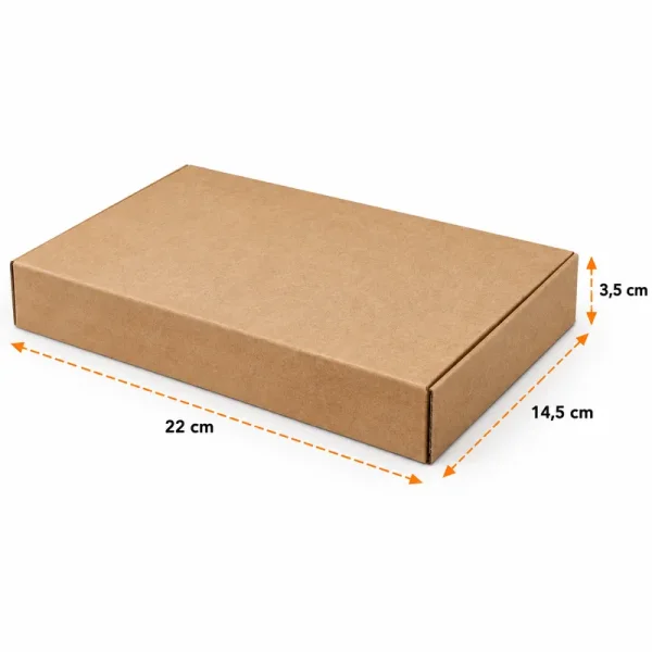 22x14,5x3,5cm Kutu - 0,4 Desi Kutu - Kitap Kutusu - Kraft - Kolicim (1)