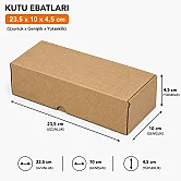 23,5x10x4,5cm E Ticaret Kutusu - 0,4 Desi Kutu - 4 Nokta Kutu - Kraft - 2
