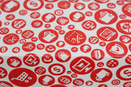 24x16.5x6cm Red Shopping Pattern Box