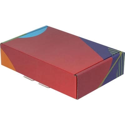 24x16,5x6cm Kutu - Renkli Desenli Kutu - - 0,8 Desi Kutu - Mavi-Yeşil