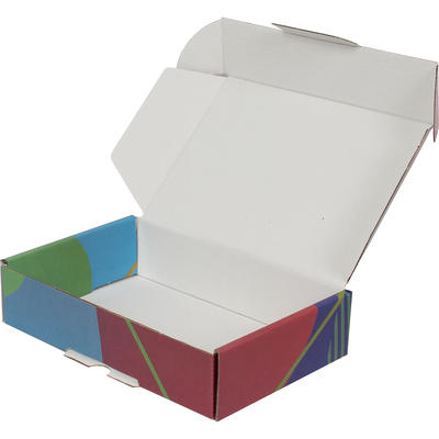 24x16,5x6cm Kutu - Renkli Desenli Kutu - - 0,8 Desi Kutu - Mavi-Yeşil